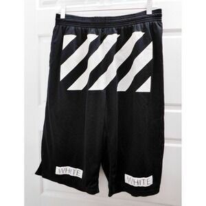 Men's Wear Off-White OFF WHITE BLUE COLLAR Black Mesh Shorts sz L